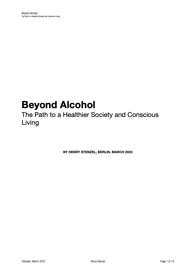 First page of Beyond Alcohol