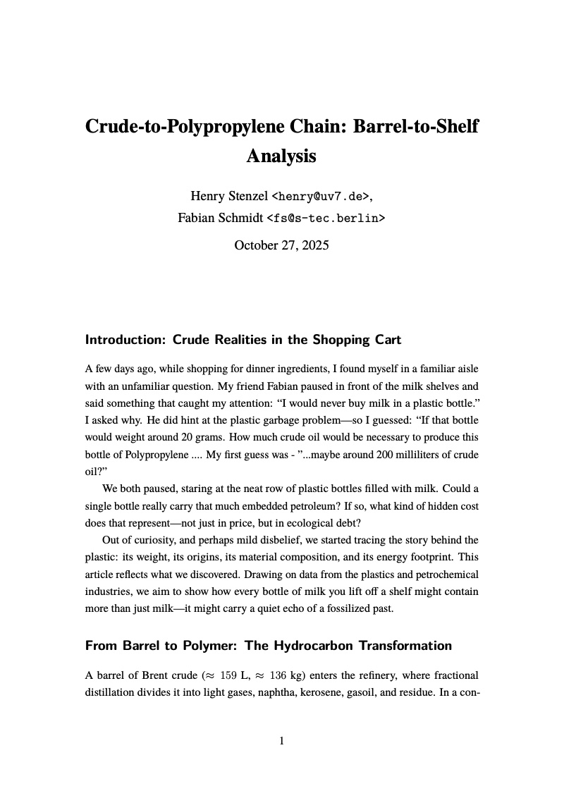 First page of Crude-to-Polypropylene Chain