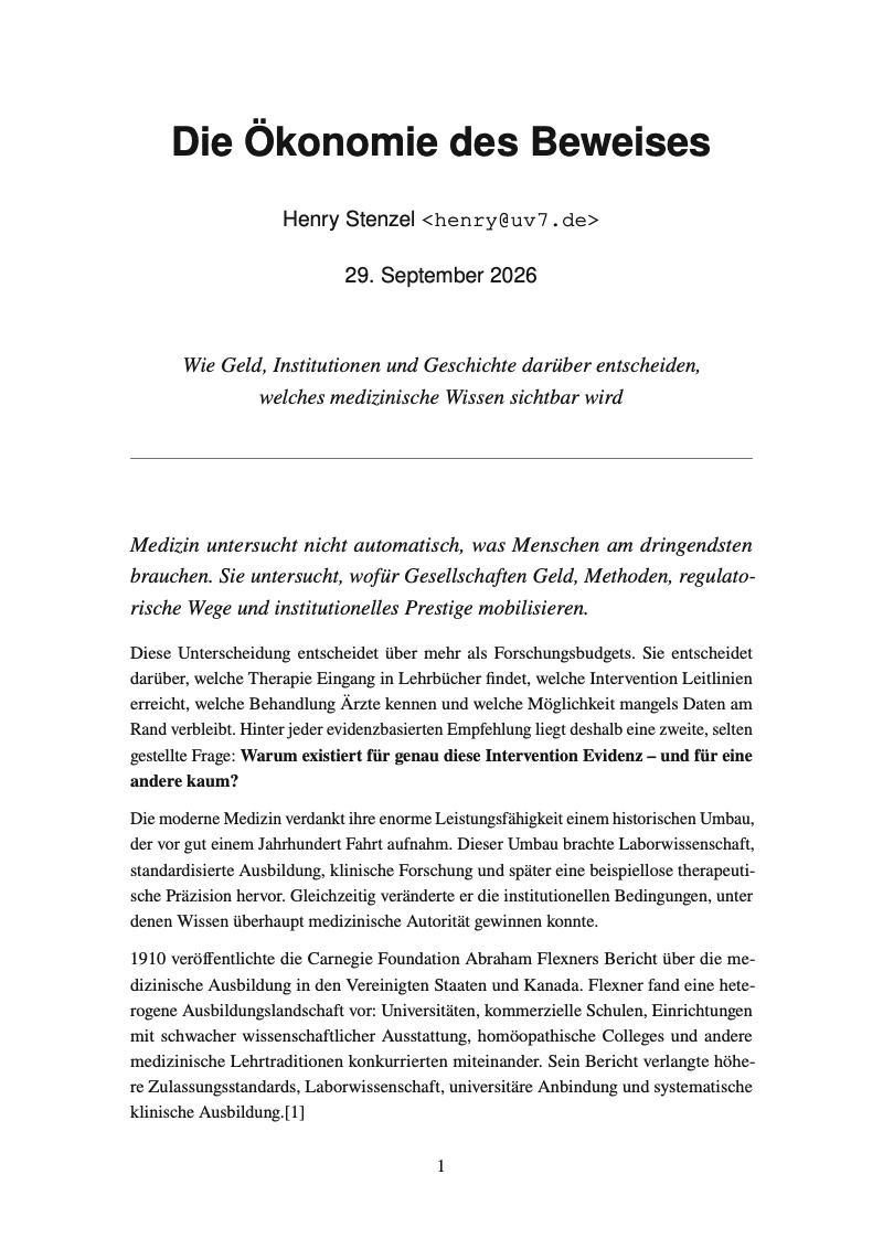 First page of Die Ökonomie des Beweises