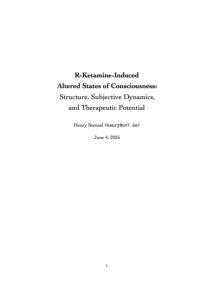First page of R-Ketamine-Induced Altered States of Consciousness