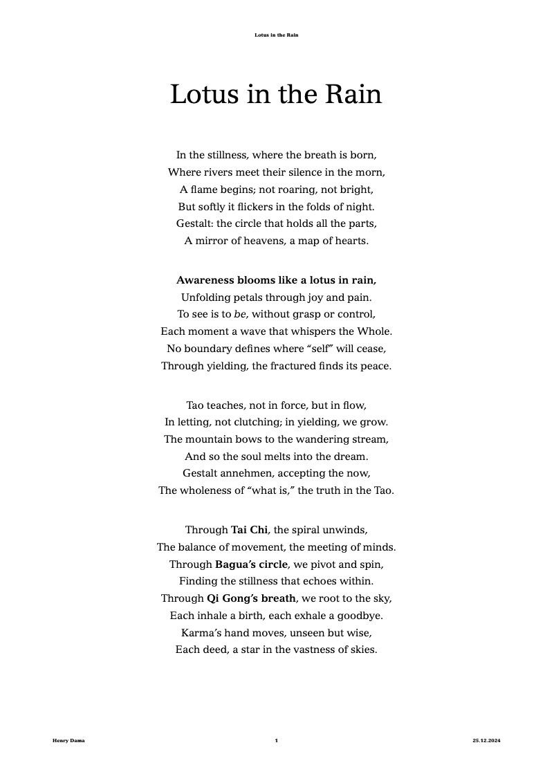 First page of Lotus in the Rain
