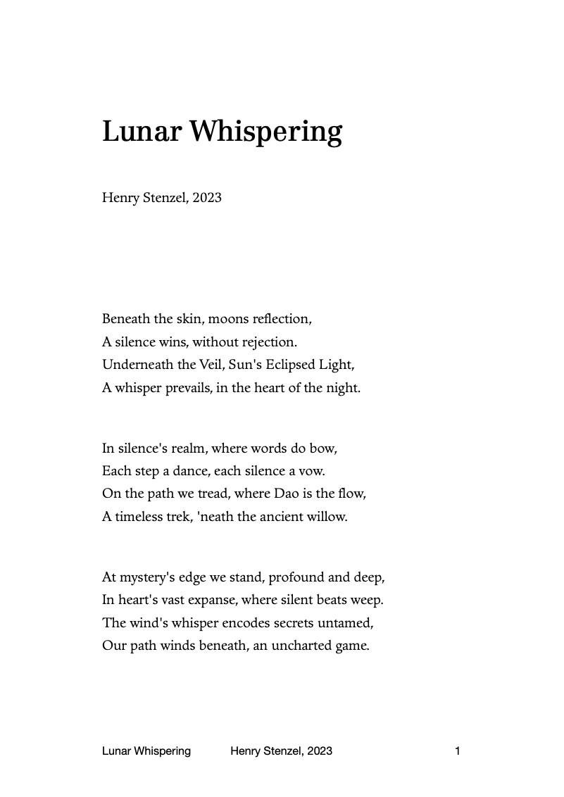 First page of Lunar Whispering