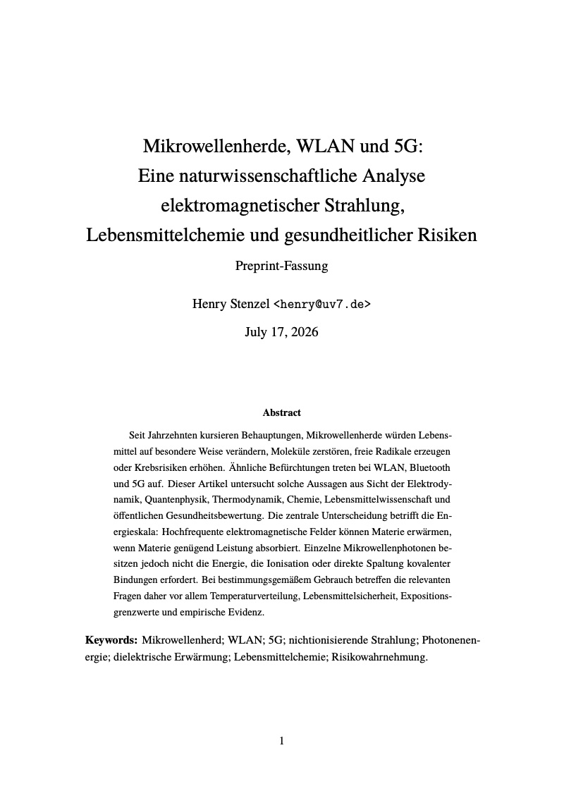 First page of Mikrowellenherde, WLAN und 5G