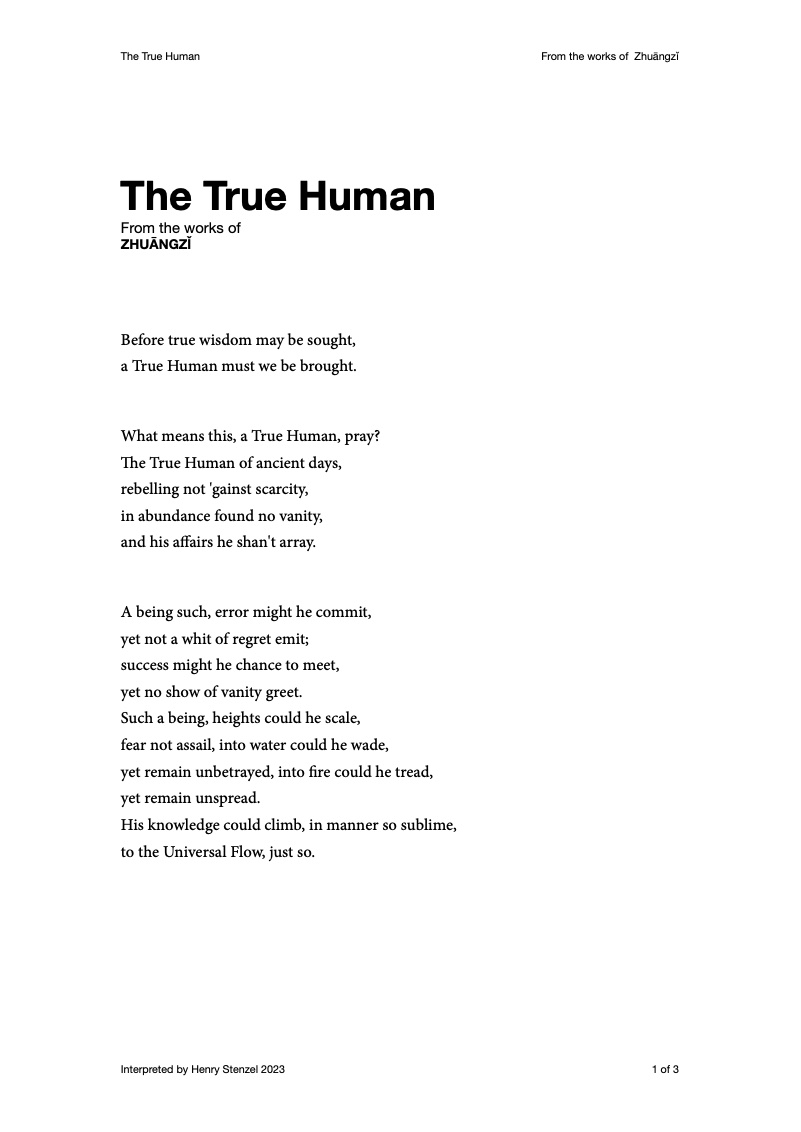 First page of The True Human